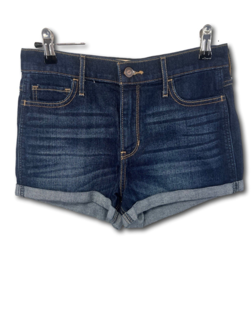Hollister Short-Short High Rise 2” Cuffed Inseam Stretch Blue Denim Size 5 W27